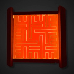 Dekoratīva stūra aizsargreste pirts lampai ar stiklu bēšā krāsā Dekoratīva stūra aizsargreste pirts lampai ar stiklu bēšā krāsā