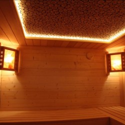 Aizsargreste pirts lampai ar HIMALAJU SĀLI 3, stūra Aizsargreste pirts lampai ar HIMALAJU SĀLI 3, stūra