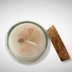 BURVESTĪBU SVECE - MĪLESTĪBA rozā kvarcs un jasmīns