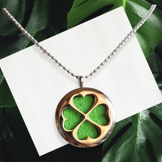 Aromatherapy necklace FOUR LEAF CLOVER