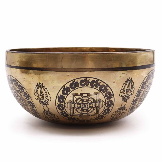 Tibetas dziedinošā dziedošā bļoda ar gravējumu PIECAS BUDAS Ø 21cm