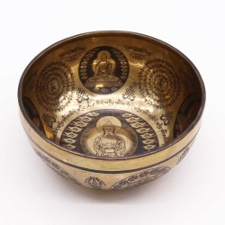 Tibetas dziedinošā dziedošā bļoda ar gravējumu PIECAS BUDAS Ø 21cm Tibetas dziedinošā dziedošā bļoda ar gravējumu PIECAS BUDAS Ø 21cm
