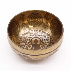 Tibetas dziedinošā bļoda ar gravējumu BUDAS KOKS BODHI Ø 16cm Tibetas dziedinošā bļoda ar gravējumu BUDAS KOKS BODHI Ø 16cm