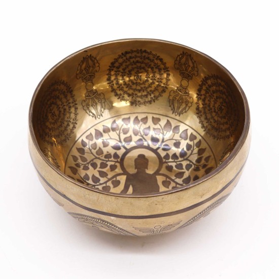 Tibetas dziedinošā bļoda ar gravējumu BUDAS KOKS BODHI Ø 16cm