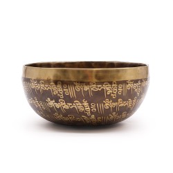 Tibetas dziedinošā bļoda ar gravējumu MANTRA Ø 16cm Tibetas dziedinošā bļoda ar gravējumu MANTRA Ø 16cm