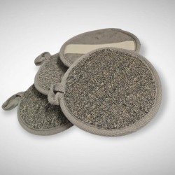 Natural bamboo charcoal and linen fiber face washing pad