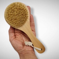 Body brush with hemu wood handle and natural boar hair