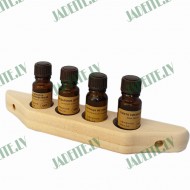 Koka plauktiņš 5 eļļu pudelītēm (x1) Koka plauktiņš 5 eļļu pudelītēm (x1)