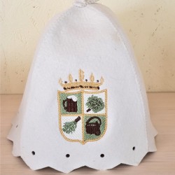 Pirts cepure ar izšuvumu, balta (x1) Pirts cepure ar izšuvumu, balta (x1)