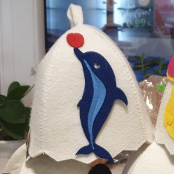 Pirts cepure bērniem "Delfīns", balta (x1) Pirts cepure bērniem "Delfīns", balta (x1)