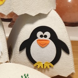 Pirts cepure bērniem "Pingvīns", balta (x1) Pirts cepure bērniem "Pingvīns", balta (x1)