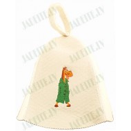 Pirts cepure ar izšuvumu "Zirgs kažokā", balta (x1) Pirts cepure ar izšuvumu "Zirgs kažokā", balta (x1)