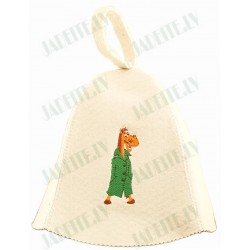 Pirts cepure ar izšuvumu "Zirgs kažokā", balta (x1) Pirts cepure ar izšuvumu "Zirgs kažokā", balta (x1)