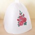 Pirts cepure ar sarkanu ziedu izšuvumu, balta (x1)