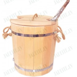 Pirts spainis pirts slotām ar plastmasas ieliktni un vāku 15L (x1) Pirts spainis pirts slotām ar plastmasas ieliktni un vāku 15L (x1)