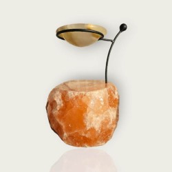 Подсвечник из гималайской соли с чашой из оникса для эфирных масел, шт. Подсвечник из гималайской соли с чашой из оникса для эфирных масел, шт.