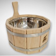 Alder wood bowl for sauna with metal inner bowl 3L Alder wood bowl for sauna with metal inner bowl 3L