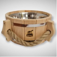 Pirts ķipis ar nerūsējošā tērauda ieliktni 5L virves rokturi Pirts ķipis ar nerūsējošā tērauda ieliktni 5L virves rokturi