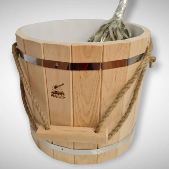 Bucket for sauna whisks with plastic bowl without lid 16L