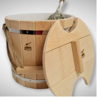 Pirts spainis pirts slotām ar plastmasas ieliktni un vāku 20L Pirts spainis pirts slotām ar plastmasas ieliktni un vāku 20L