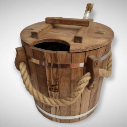 Ozola pirts spainis PREMIUM ar vāku un virves rokturiem 20L Ozola pirts spainis PREMIUM ar vāku un virves rokturiem 20L