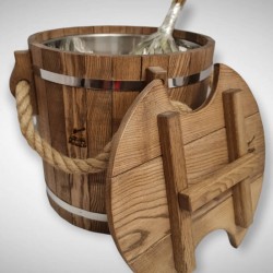 Ozola pirts spainis PREMIUM ar vāku un virves rokturiem 20L