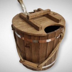 Ozola pirts spainis ar tērauda ieliktni un vāku 16L